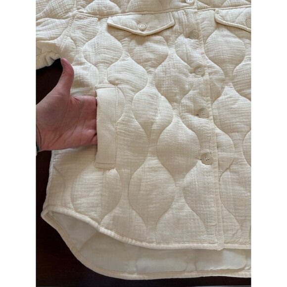 BLANK(NYC) NWT Easy Goin' Quilted Shacket Jacket Off White Size Medium - Picture 13 of 13
